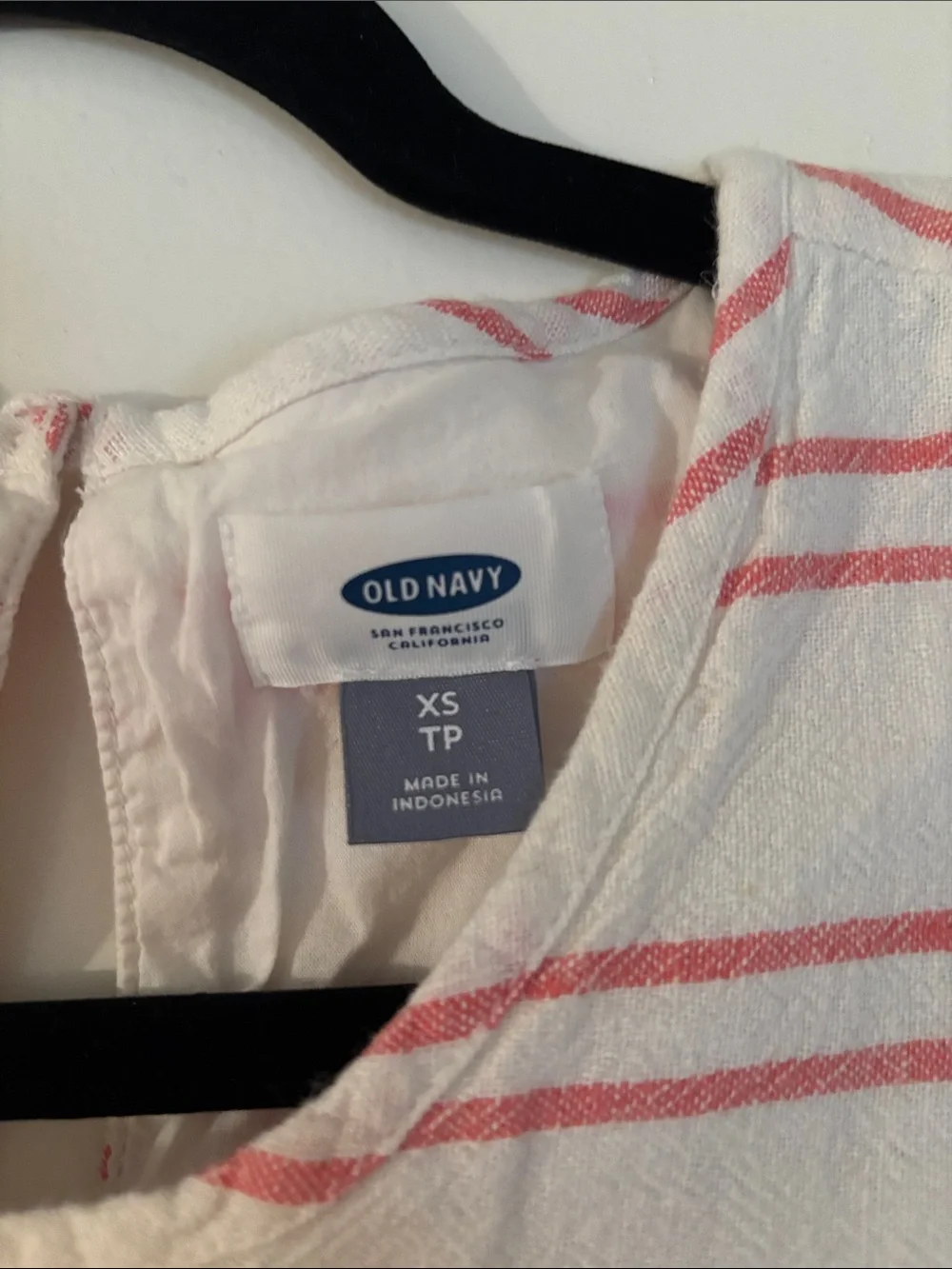 Old Navy White Dress with Pink Stripes